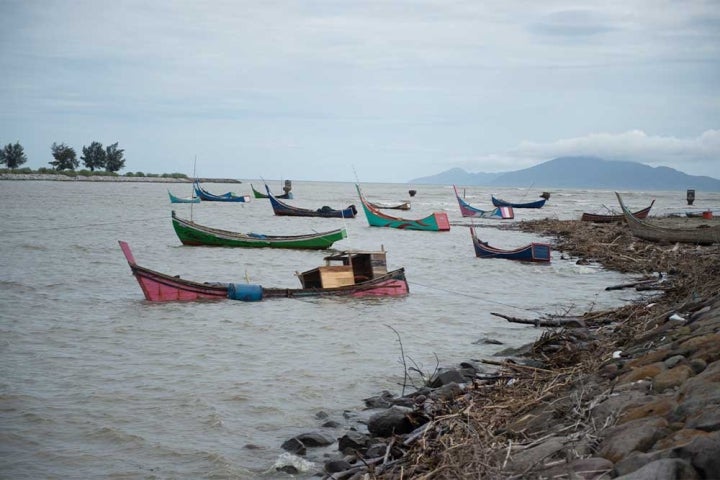 Docked Indonesian boats